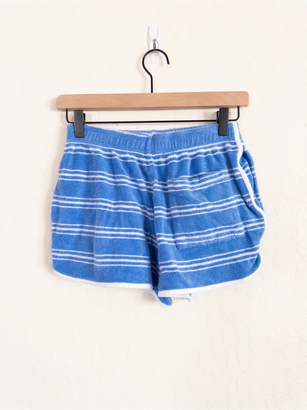 Sporty & Rich SRC Terry Cloth Short Medium Blue Juniper Striped Retro Sport